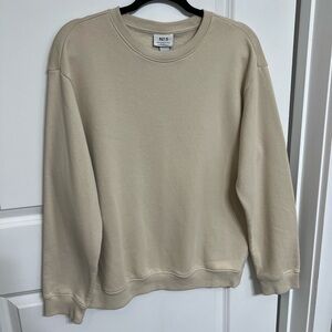 H&M Tan Fleece Crewneck Sweatshirt Size Small Like New